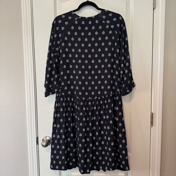 Garnet Hill Black Pocket Detail Drop Waist Shift Dress Women’s Size 8 - Picture 3 of 13